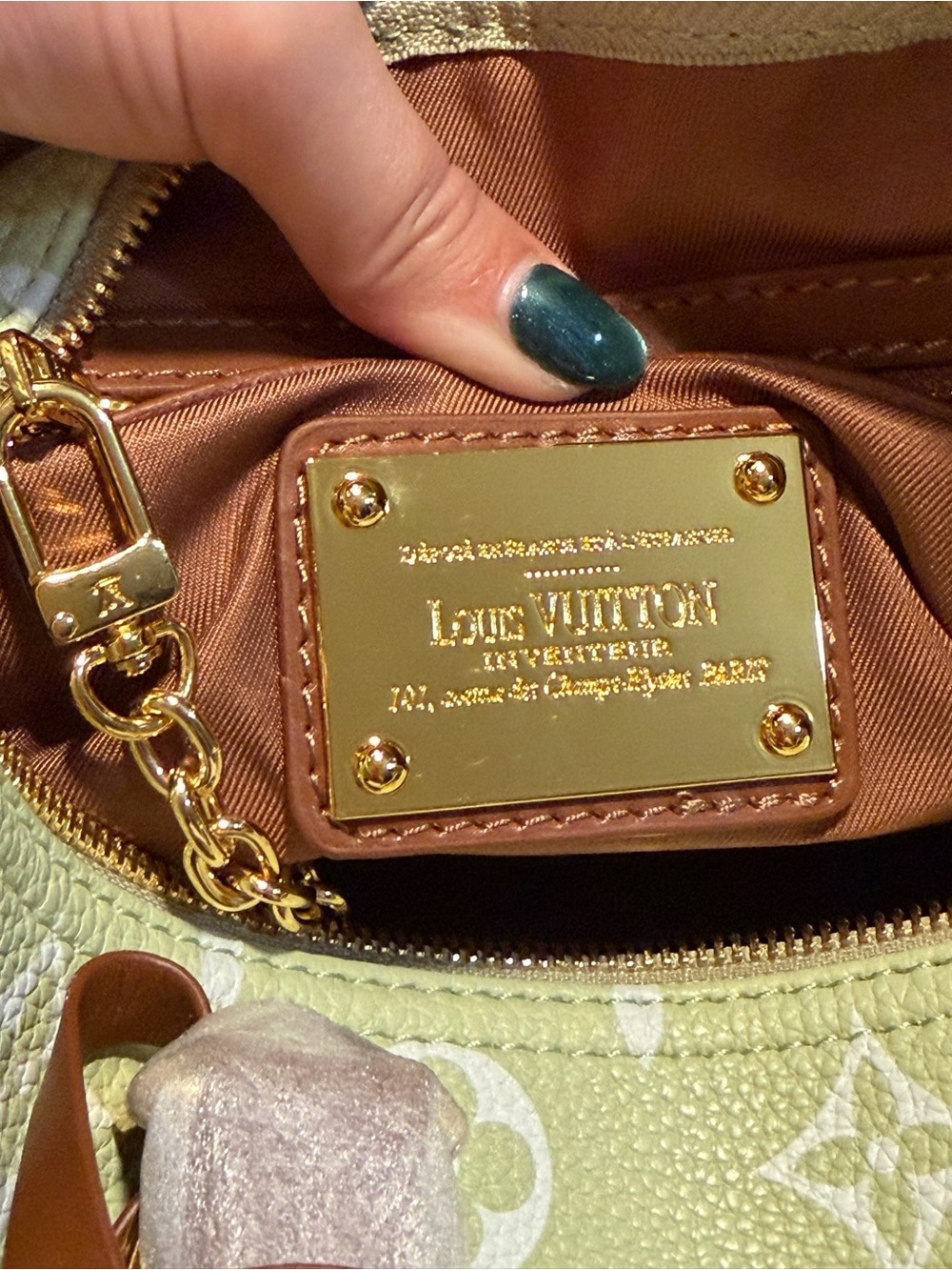 Pale Green & White Monogram 25 Satchel - Picture 7 of 12